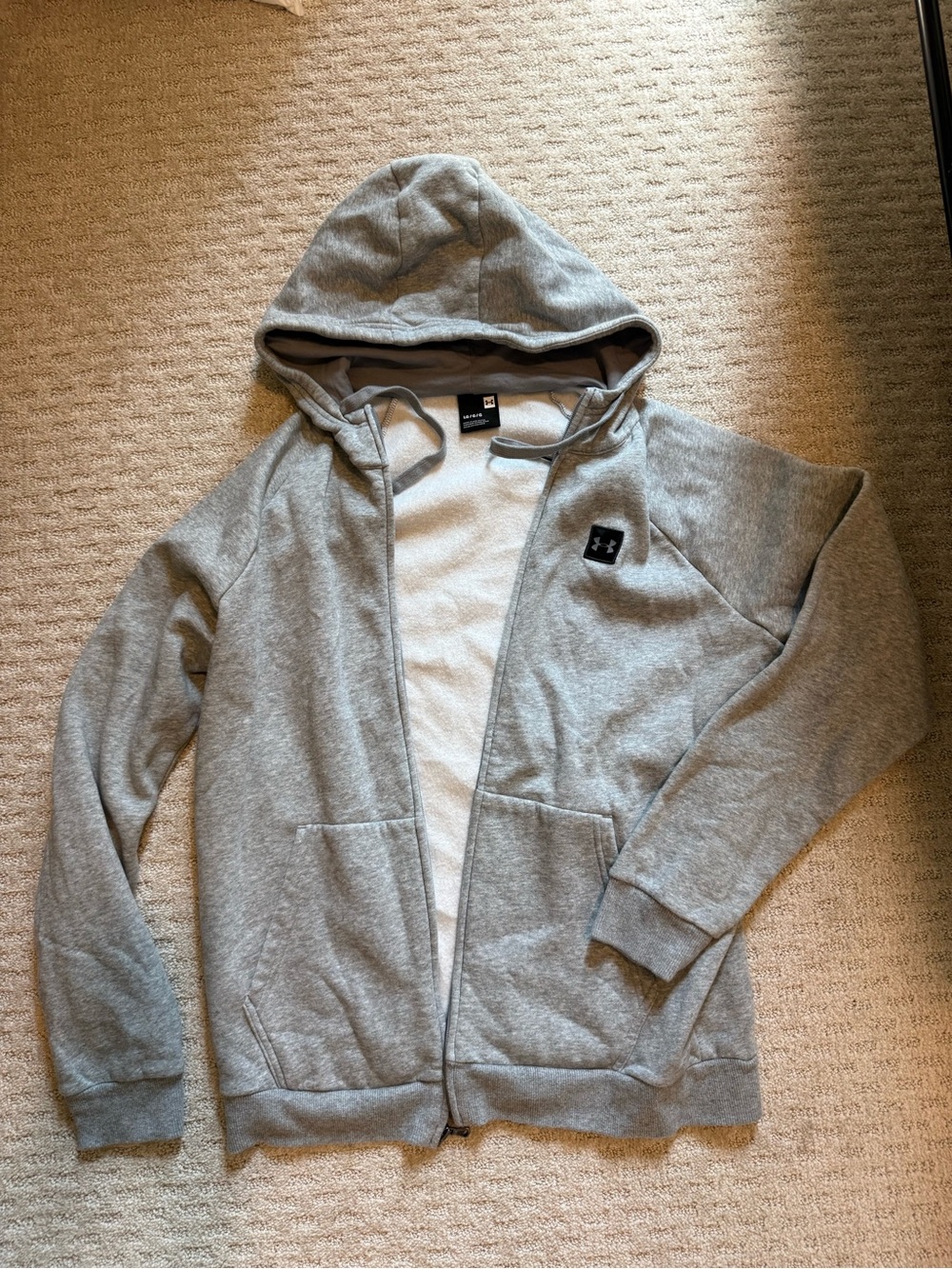 Under Armour Men's Light Gray Full-Zip Hoodie Sweater